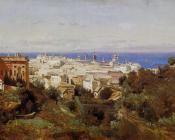 让巴蒂斯特卡米耶柯罗 - View of Genoa from the Promenade of Acqua Sola